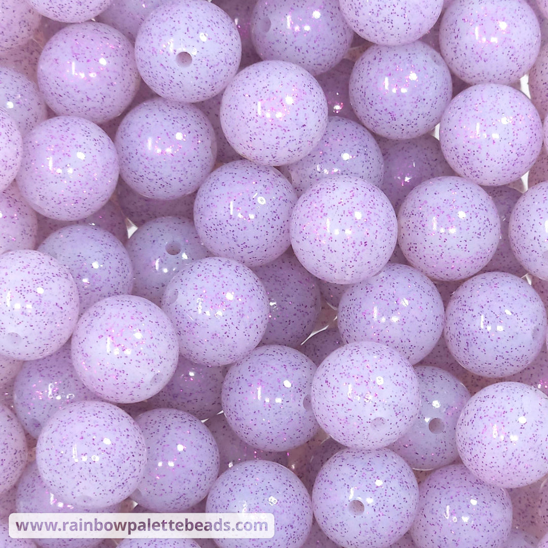 15mm Glossy Purple Glitter Silicone Beads Beads
