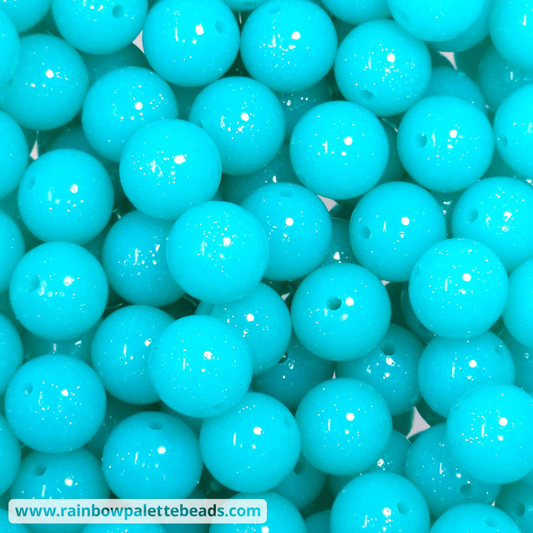 15mm Glossy Scuba Opaque Glitter Jelly Silicone Bead (formerly lake blue) Beads