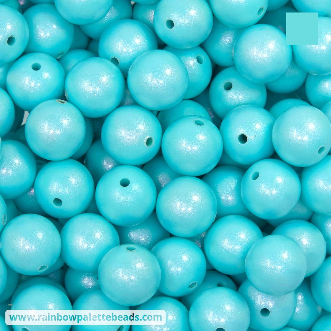 15mm Premium Aqua Breeze Blue Opal Silicone Bead - Beads