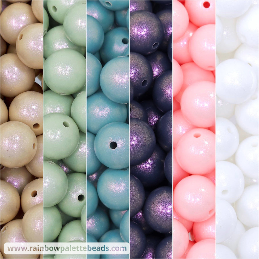 15mm Premium Coastal Boho Opal Silicone Bead Mix (30 beads) Beads