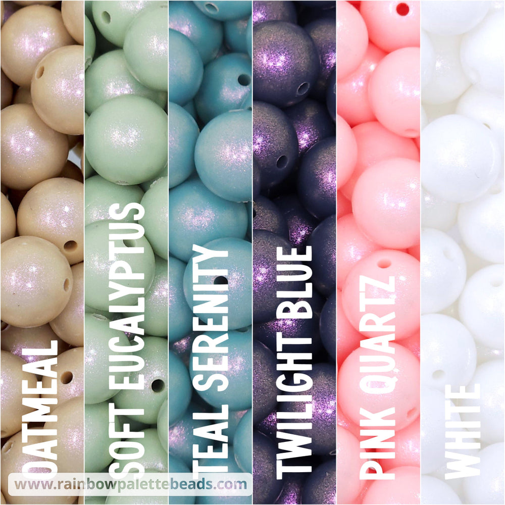 15mm Premium Coastal Boho Opal Silicone Bead Mix (30 beads) Beads