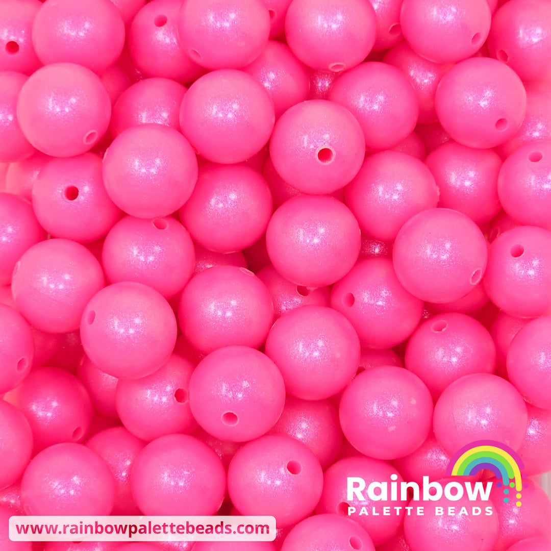 15mm Premium Neon Pink Opal Silicone Bead Beads
