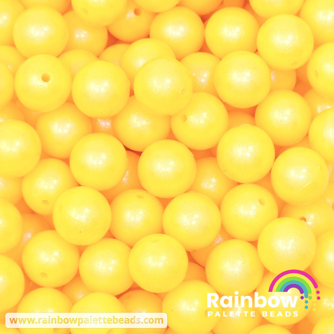 15mm Premium Neon Yellow Opal Silicone Bead Beads