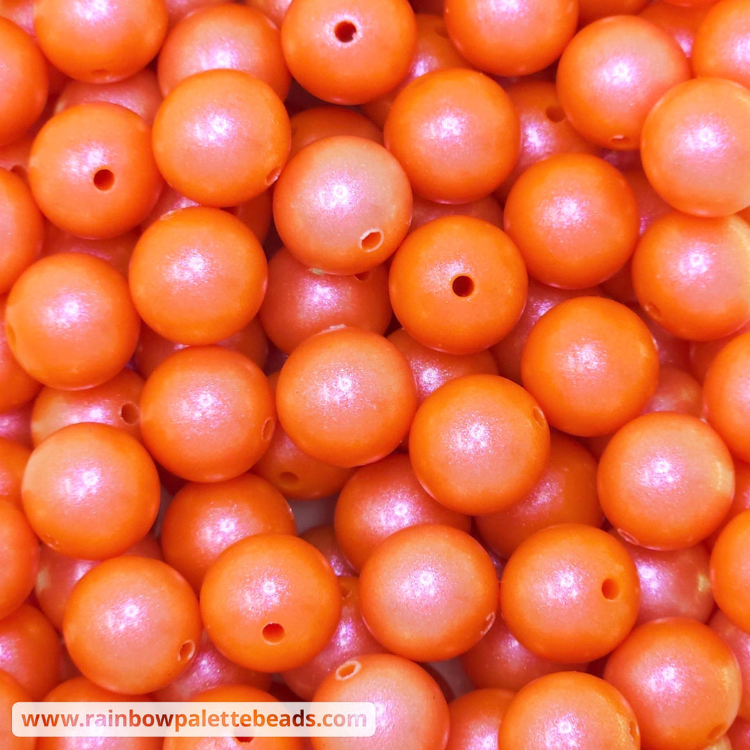 15mm Premium Orange Opal Silicone Bead Beads