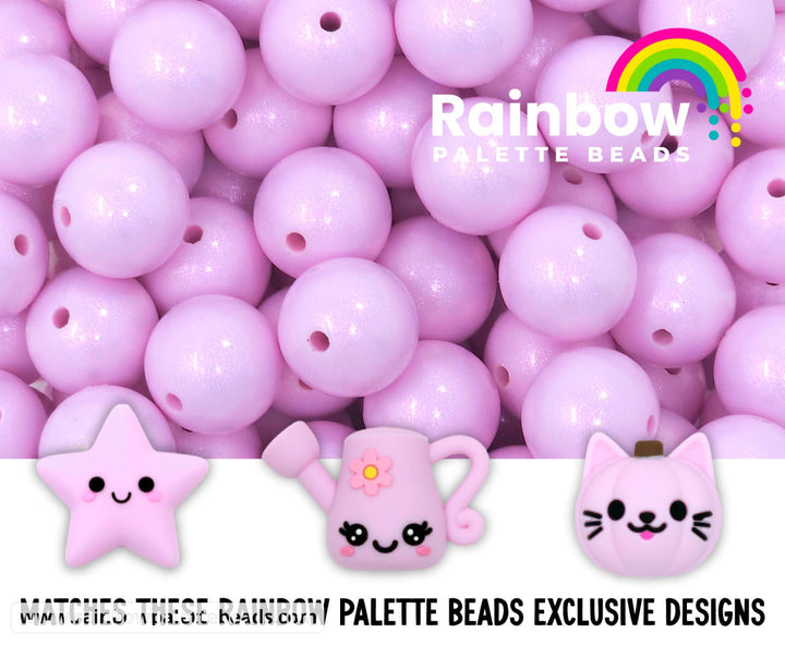 15mm Premium Pastel Purple Opal Silicone Bead Beads