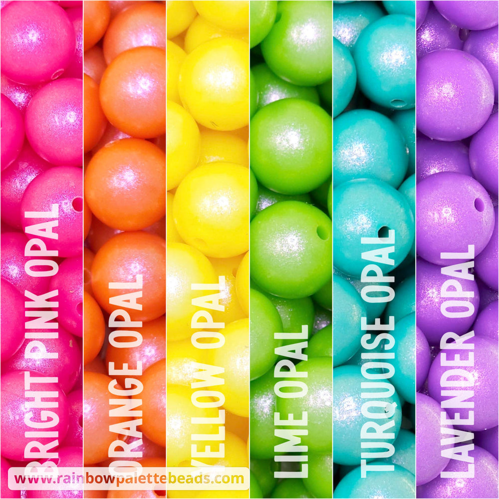 15mm Premium Rainbow Opal Silicone Bead Mix (30 beads) Beads