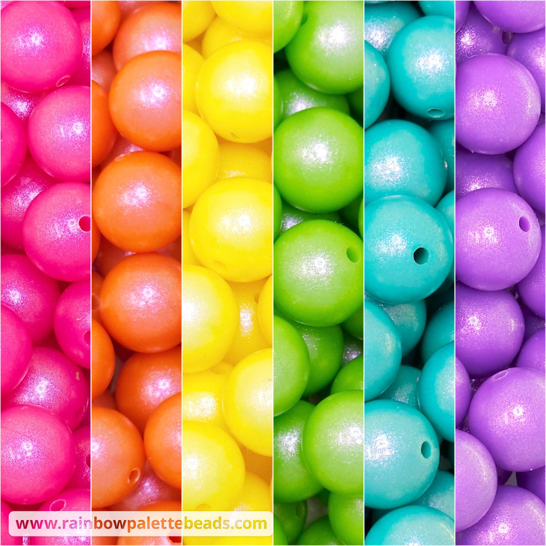 15mm Premium Rainbow Opal Silicone Bead Mix (30 beads) Beads