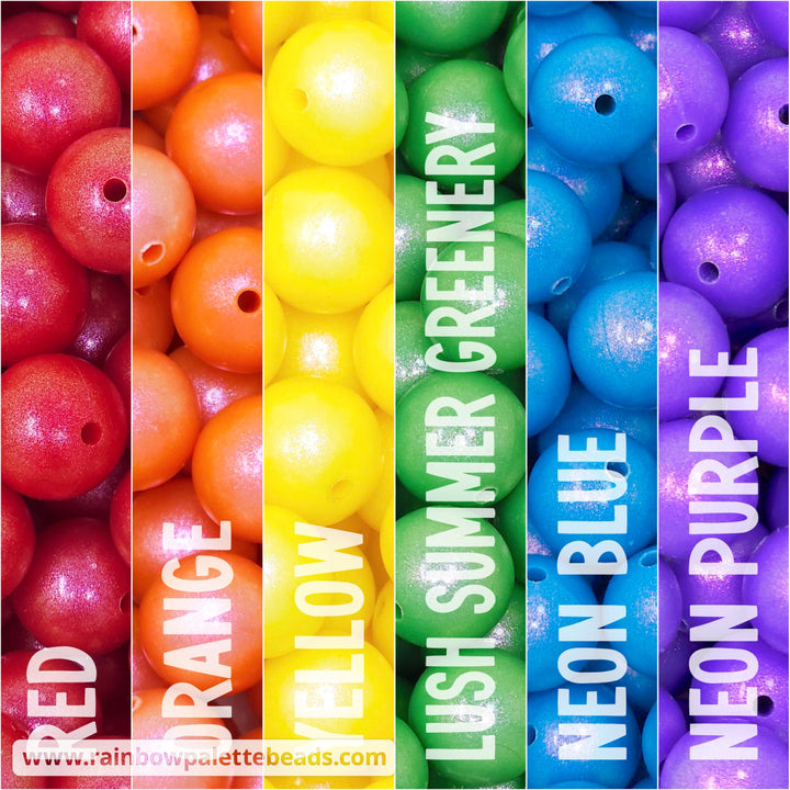 15mm Premium Traditional Rainbow Opal Silicone Bead Mix (30 beads) - Beads
