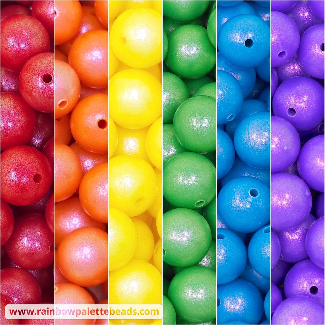 15mm Premium Traditional Rainbow Opal Silicone Bead Mix (30 beads) - Beads