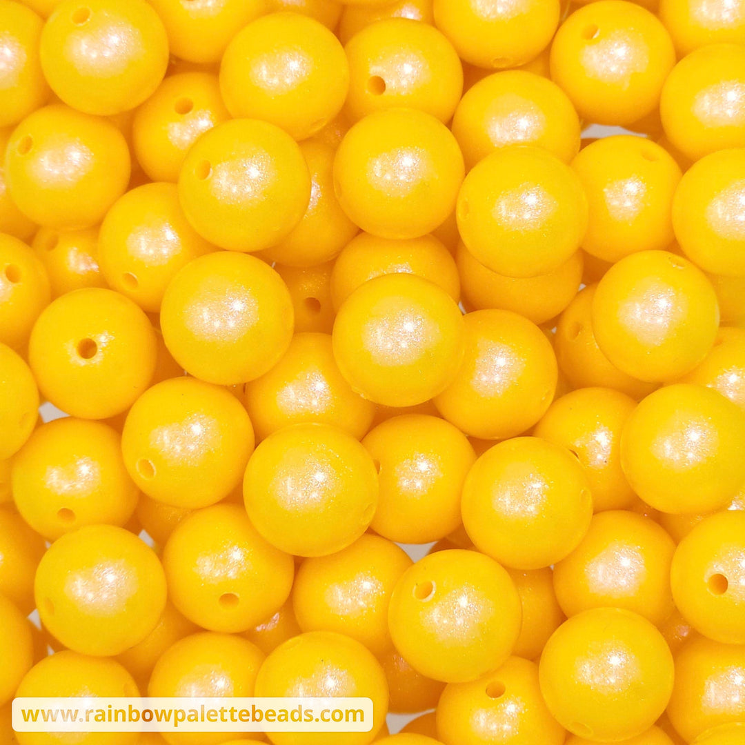 15mm Premium Yellow-Gold Opal Silicone Bead Beads