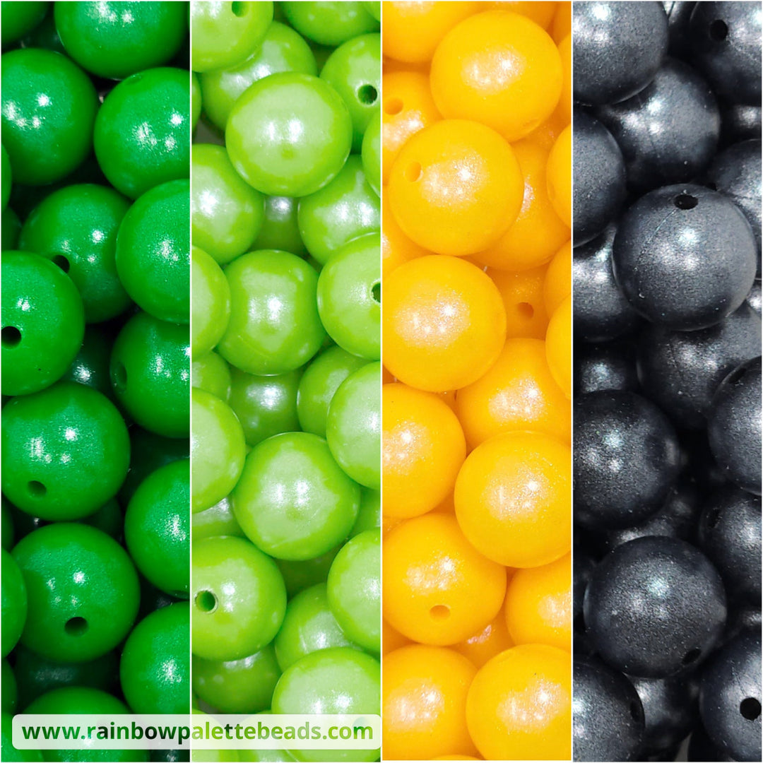 15mm St. Patrick’s Day Shimmer Pearl Silicone Bead Mix (40 beads) Beads