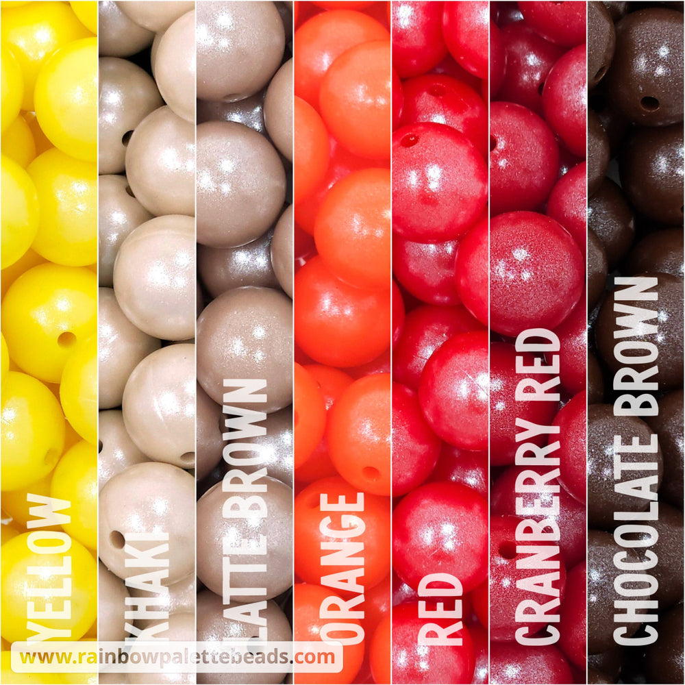 15mm Thanksgiving Shimmer Pearl Silicone Bead Mix (35 beads) - Beads