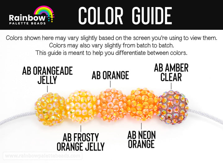 16mm AB Amber Orange Clear Acrylic Rhinestone Beads Beads