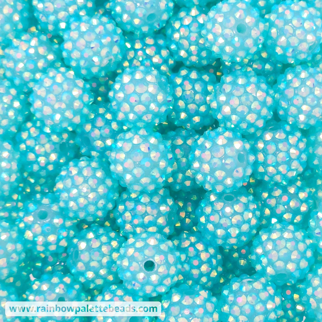 16mm AB Aqua Blue Jelly Acrylic Rhinestone Beads Beads