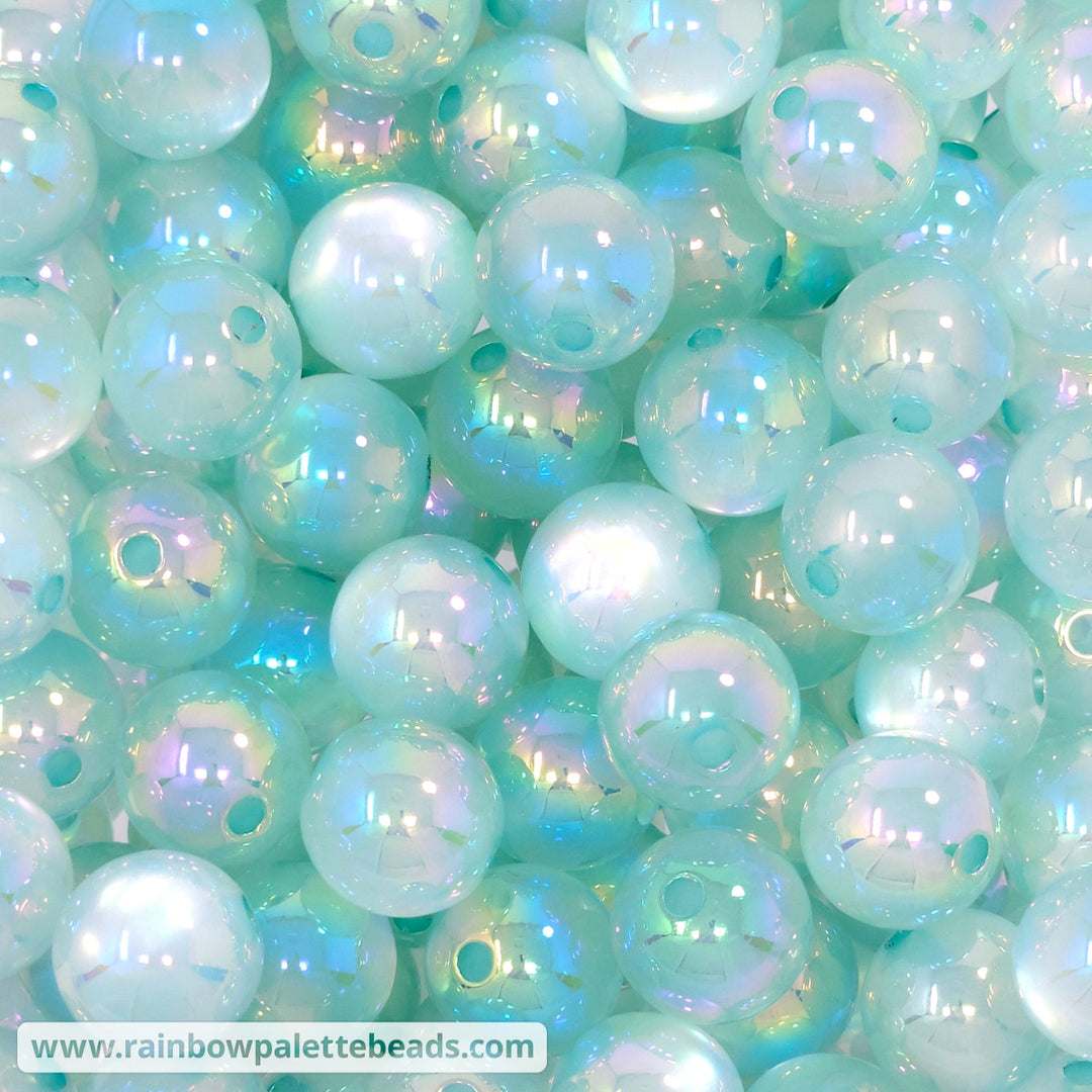 16mm AB Aqua Magic Cat Eye Acrylic Beads - Beads