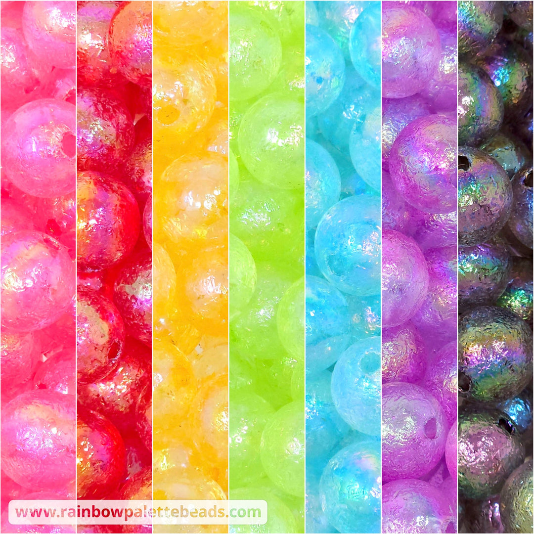 16mm AB Assorted Color Glacier Acrylic Beads Mix (35 Beads) Beads