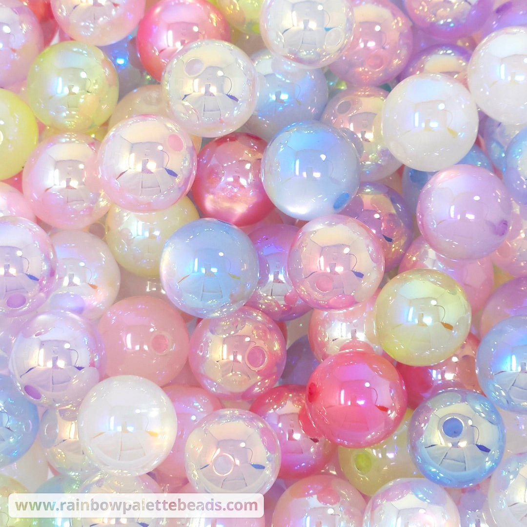 16mm AB Assorted Color Magic Cat Eye Acrylic Bead Mix (10 Beads) Beads