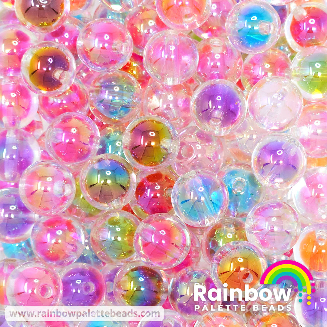 16mm AB Assorted Color Transparent Bead-in-Bead Acrylic Bead Mix (10 beads) Beads