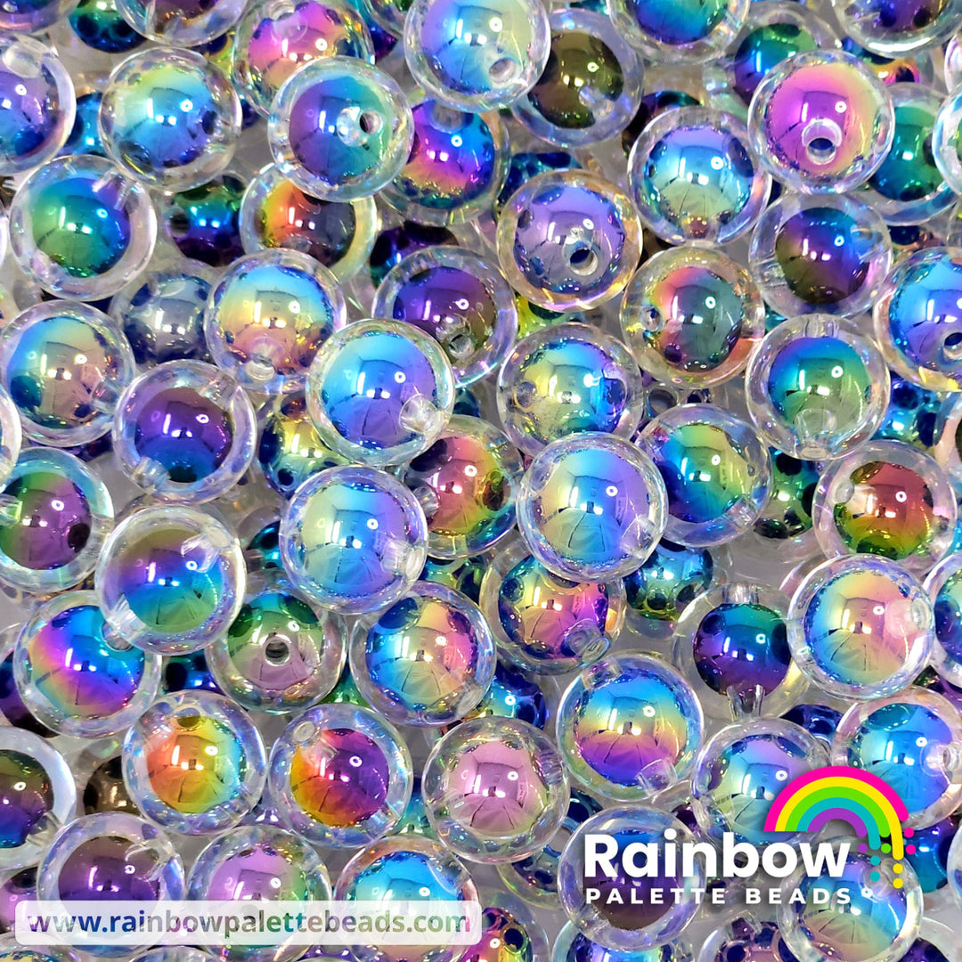 16mm AB Black/Blue Bead-in-Bead Acrylic Beads Beads