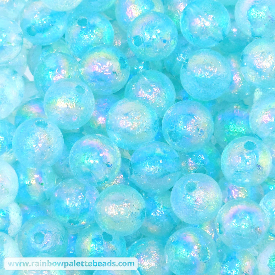 16mm AB Bright Aqua Blue Glacier Acrylic Beads Beads