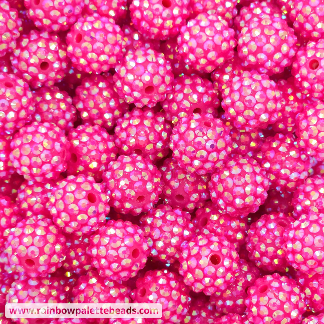 16mm AB Bright Fuchsia Acrylic Rhinestone Beads Beads