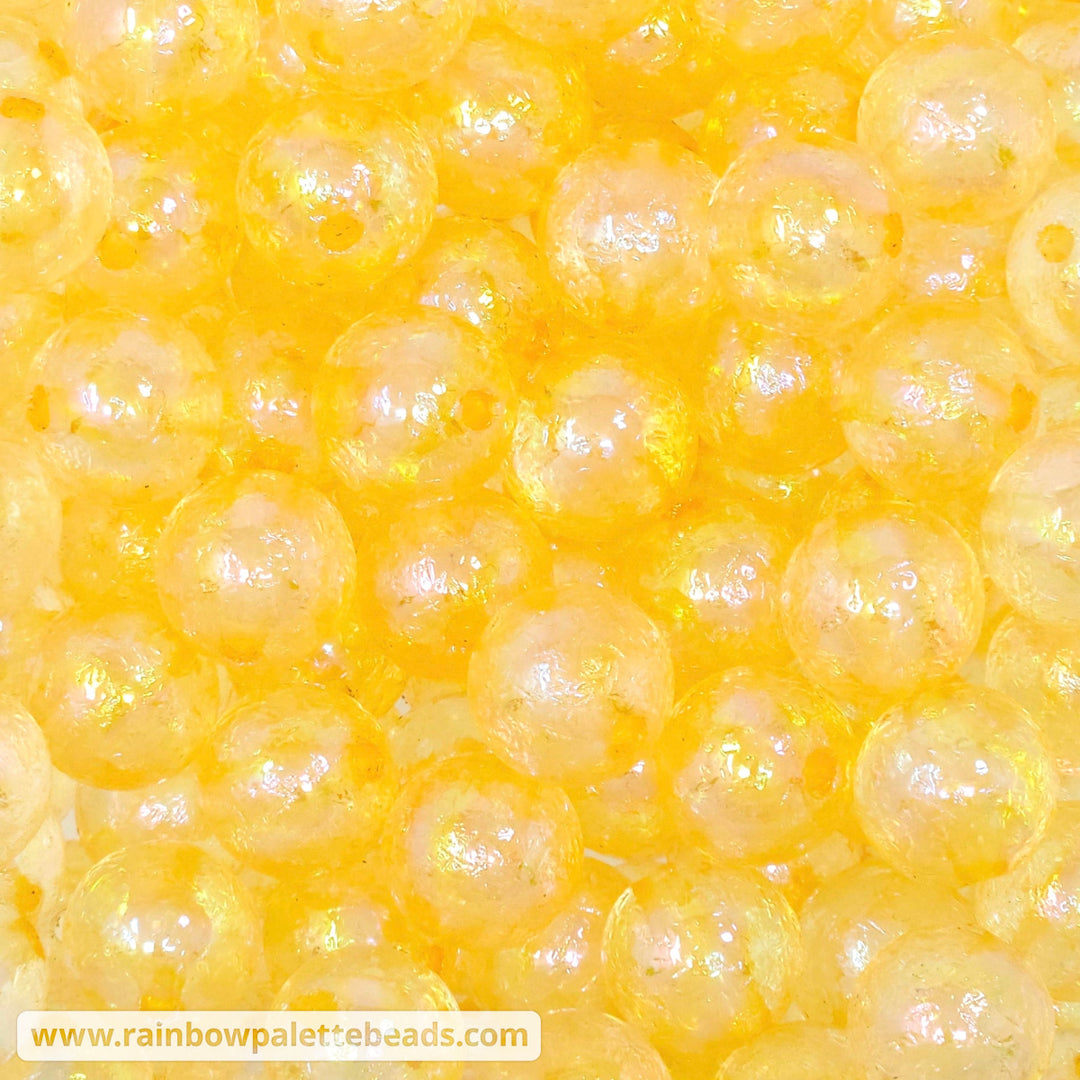 16mm AB Bright Golden Yellow Glacier Acrylic Beads Beads