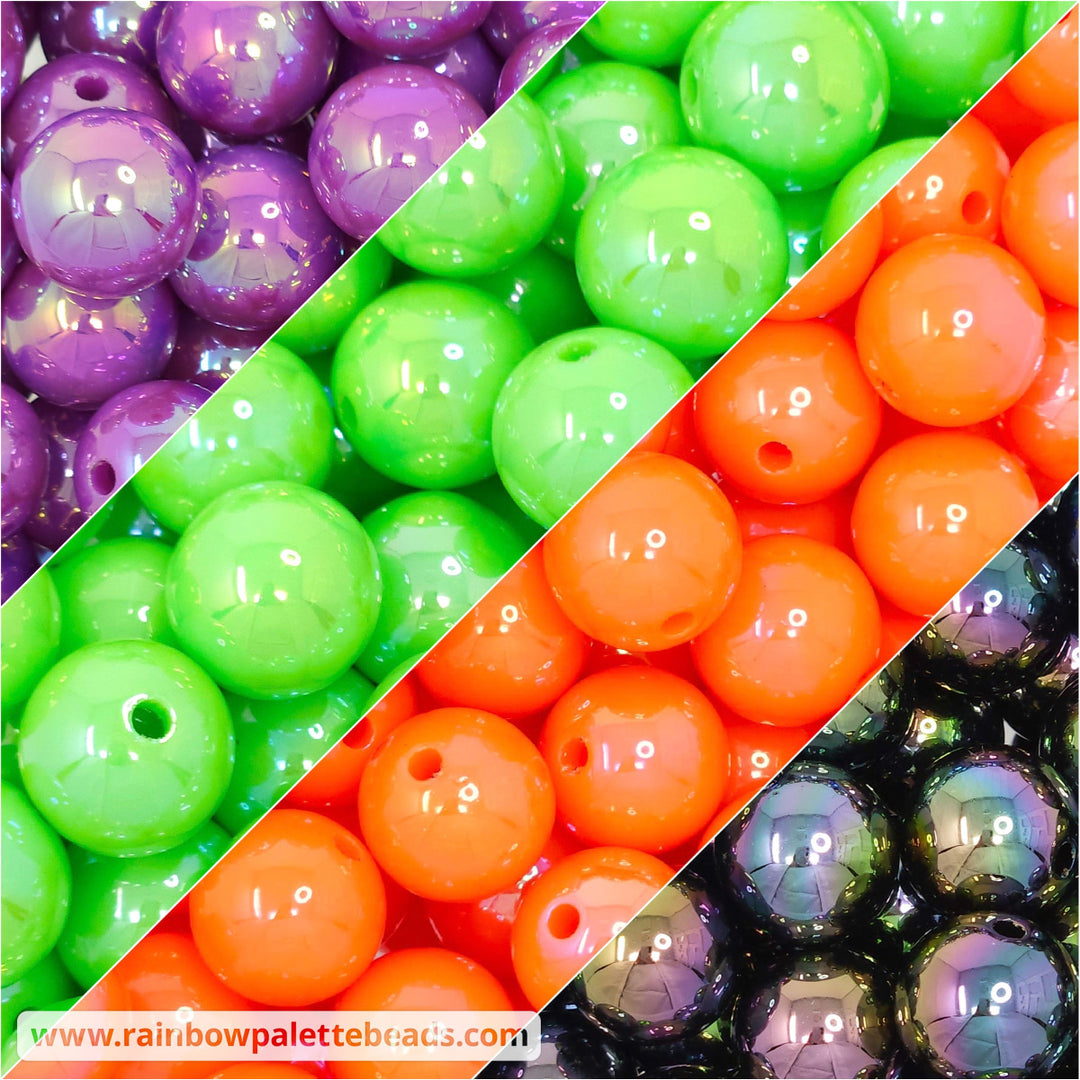 16mm AB Bright Halloween Solid Acrylic Bead Mix (20 beads) Beads