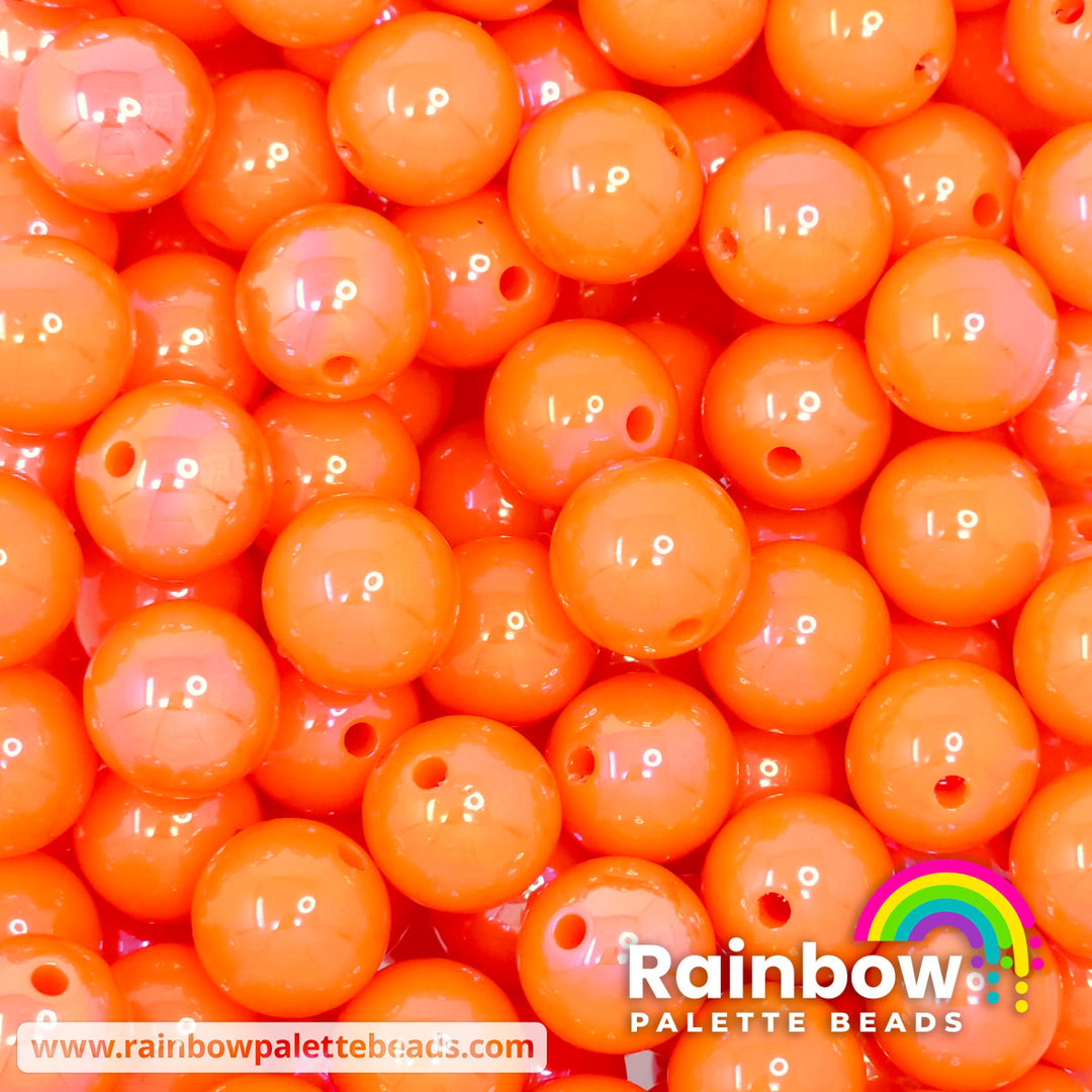 16mm AB Bright Orange Solid Acrylic Beads Beads