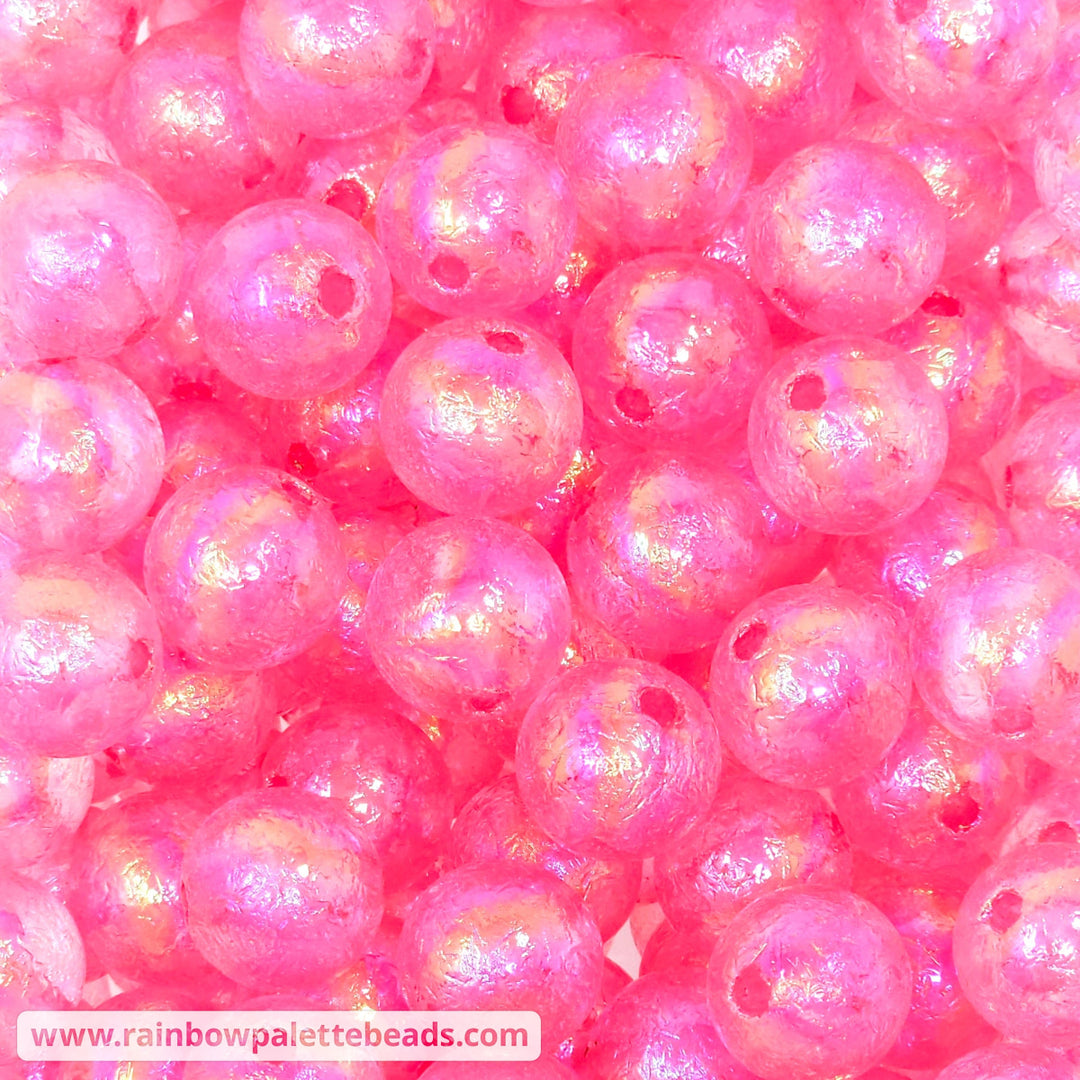 16mm AB Bright Pink Glacier Acrylic Beads Beads