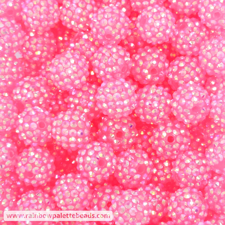 16mm AB Bright Pink Jelly Acrylic Rhinestone Beads Beads