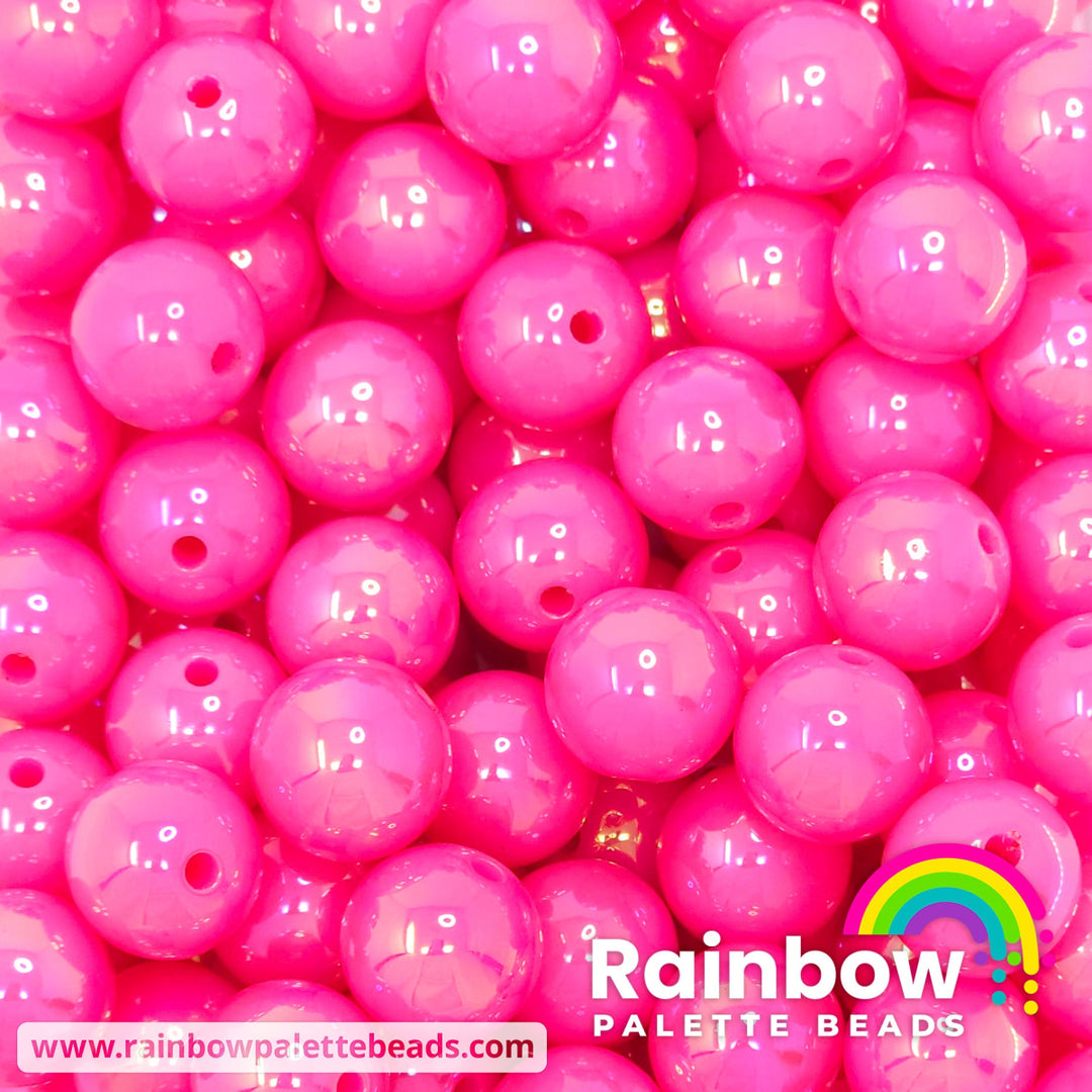 16mm AB Bright Pink Solid Acrylic Beads Beads