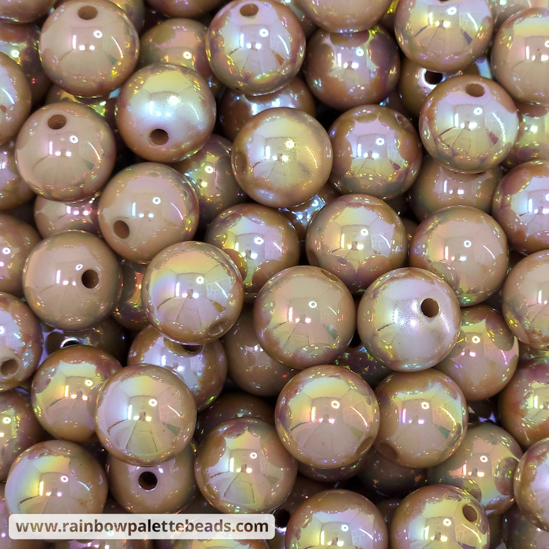 16mm AB Brown Solid Acrylic Beads Beads