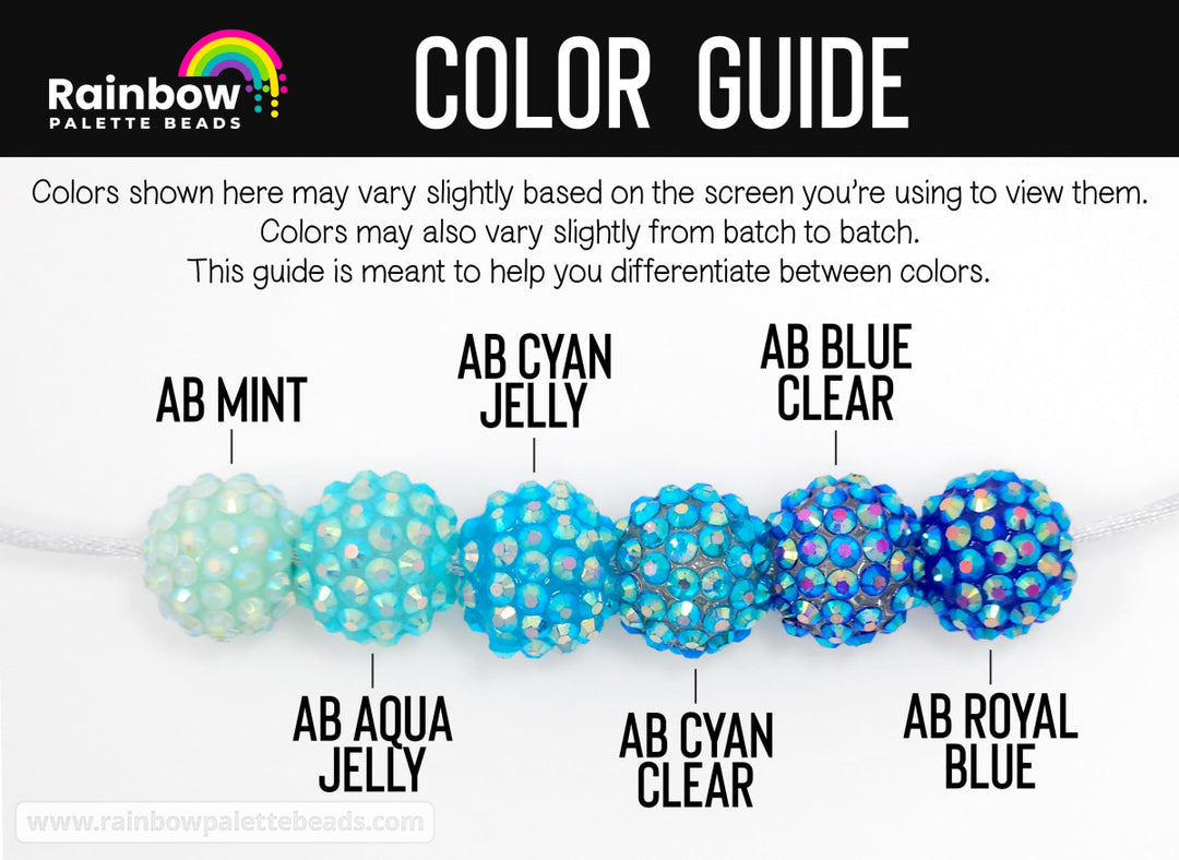 16mm AB Cyan Clear Acrylic Rhinestone Beads Beads