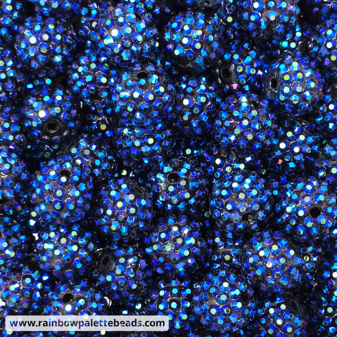 16mm AB Deep Blue Galaxy Rhinestone Beads Beads