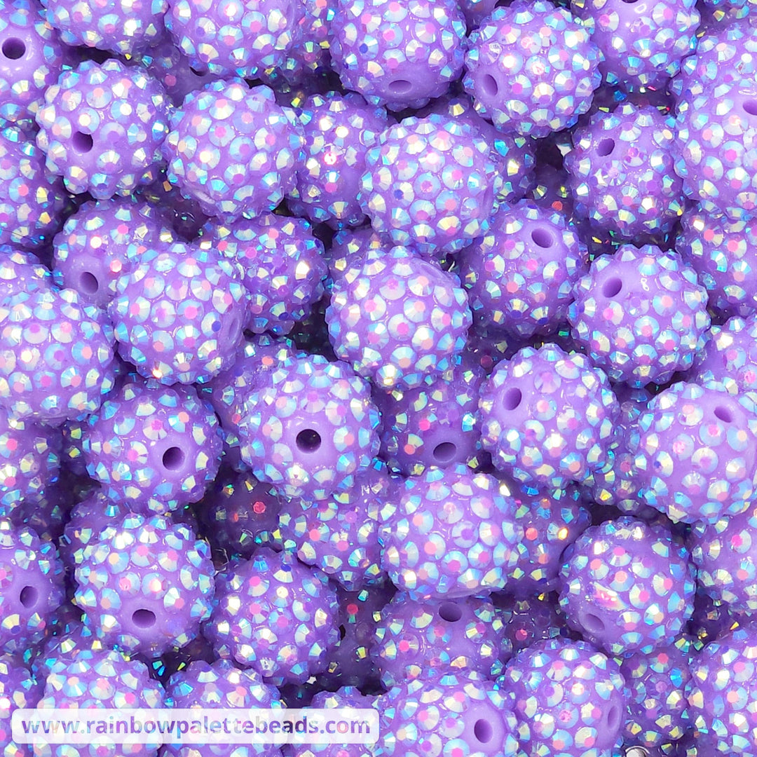16mm AB Deep Lavender Purple Acrylic Rhinestone Beads (formerly light purple) Beads