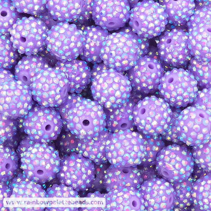 16mm AB Deep Lavender Purple Acrylic Rhinestone Beads (formerly light purple) Beads