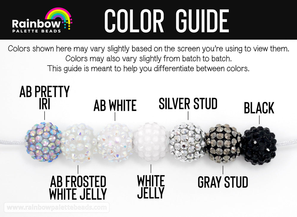 16mm AB Frosted White Jelly Acrylic Rhinestone Beads Beads