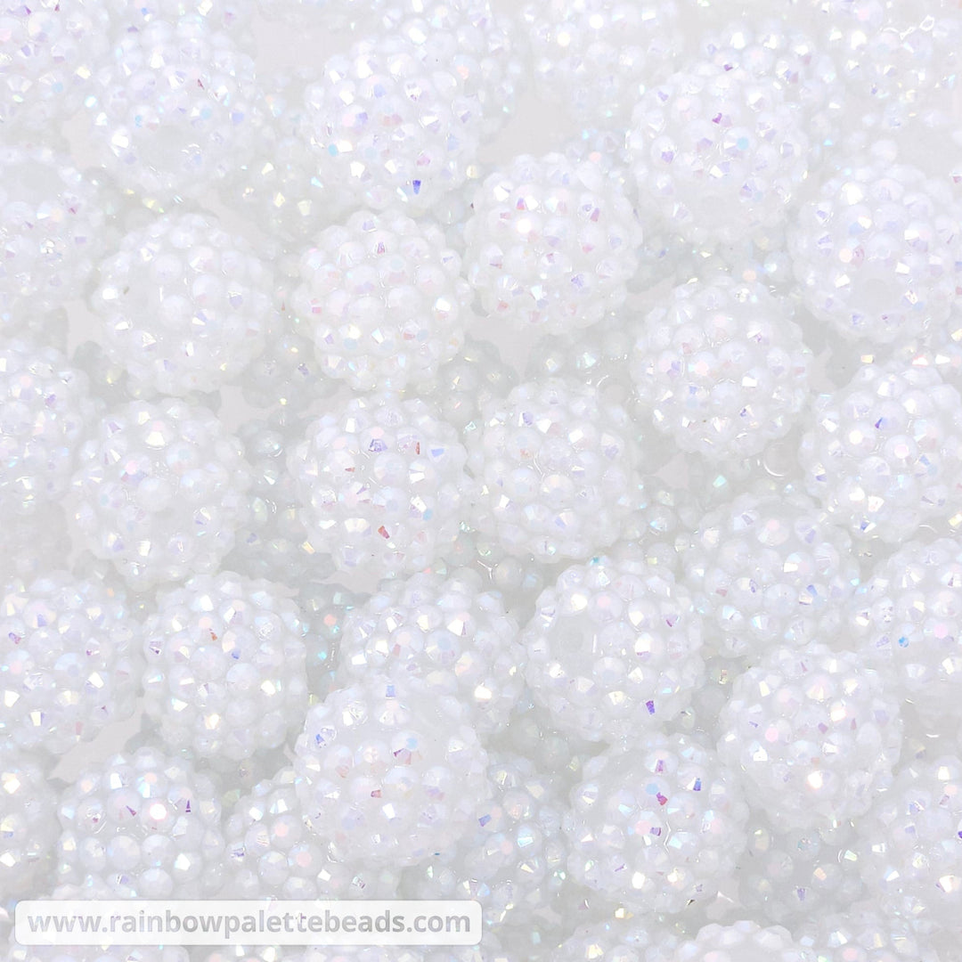 16mm AB Frosted White Jelly Acrylic Rhinestone Beads Beads