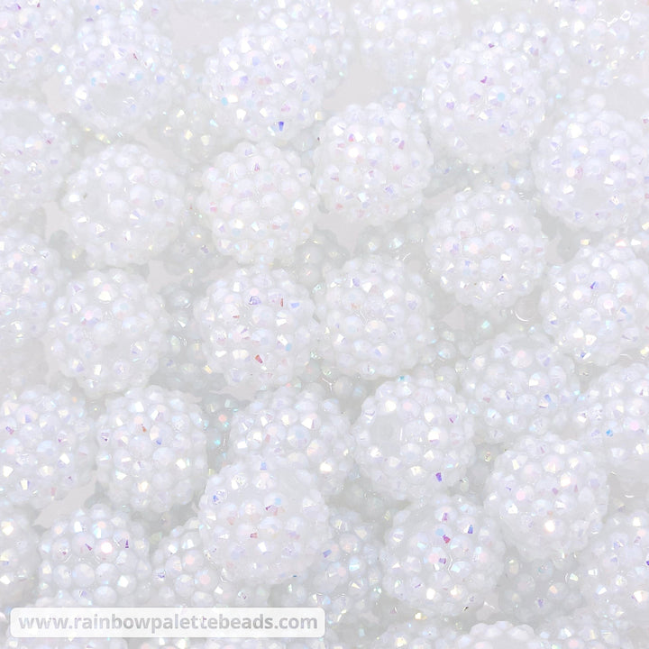 16mm AB Frosted White Jelly Acrylic Rhinestone Beads Beads