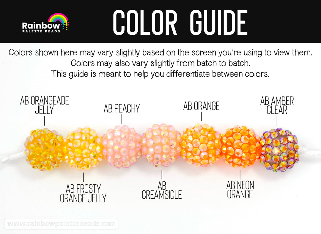 16mm AB Frosty Orange Jelly Acrylic Rhinestone Beads Beads