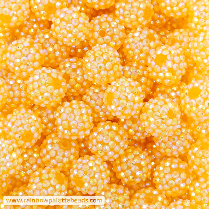 16mm AB Frosty Orange Jelly Acrylic Rhinestone Beads Beads