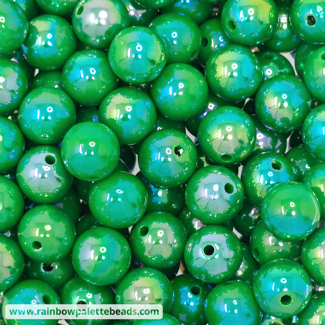 16mm AB Green Solid Acrylic Beads Beads
