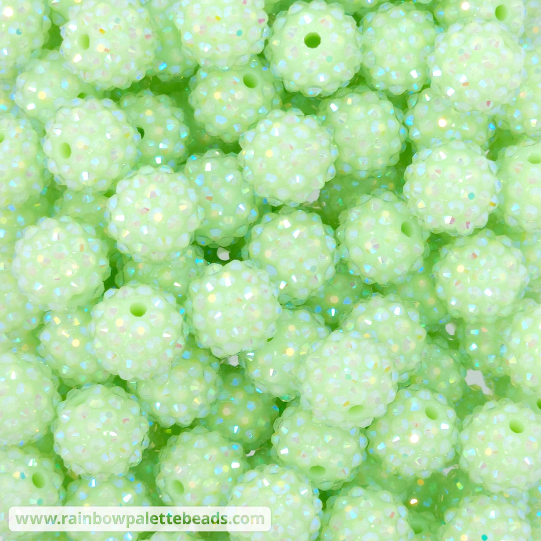 16mm AB Honeydew Acrylic Rhinestone Beads Beads