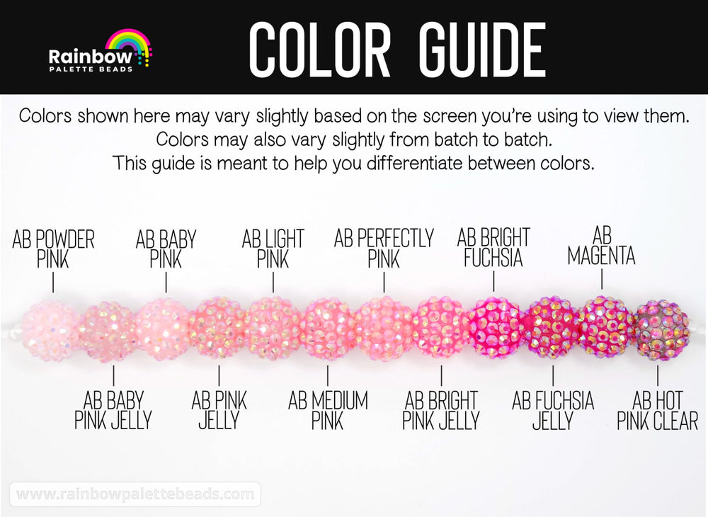 16mm AB Hot Pink Clear Acrylic Rhinestone Beads Beads