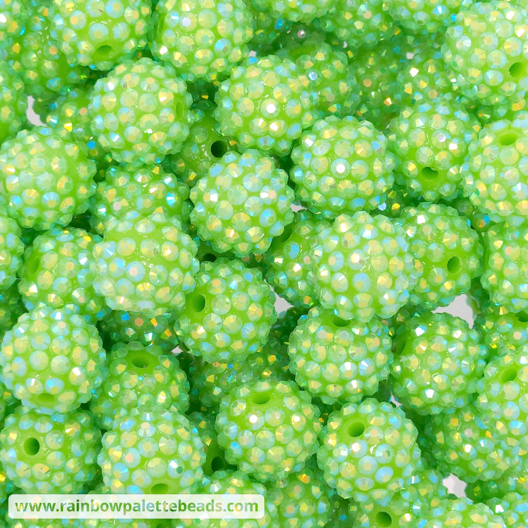 16mm AB Lime Acrylic Rhinestone Beads Beads