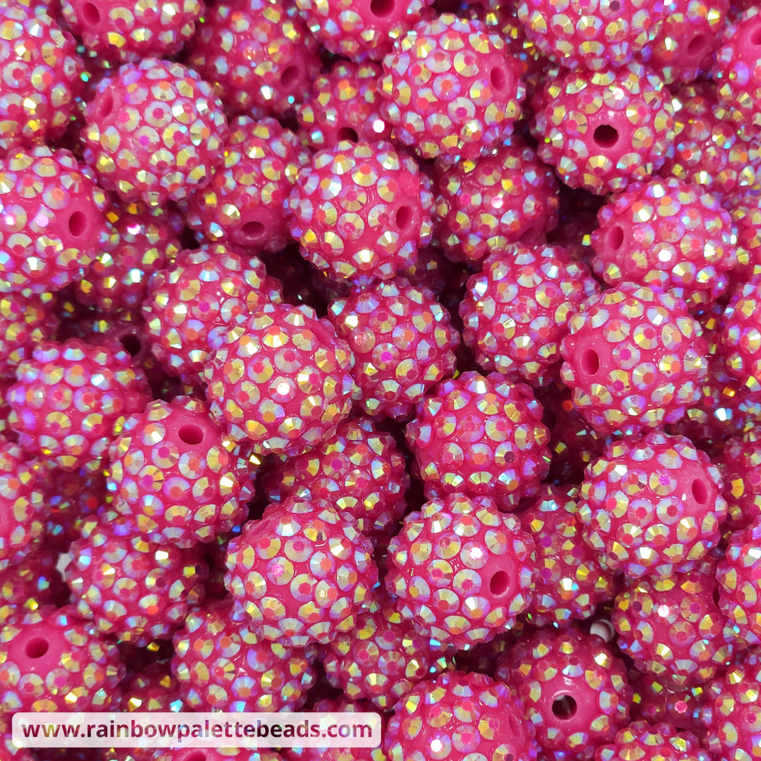 16mm AB Magenta Acrylic Rhinestone Beads Beads