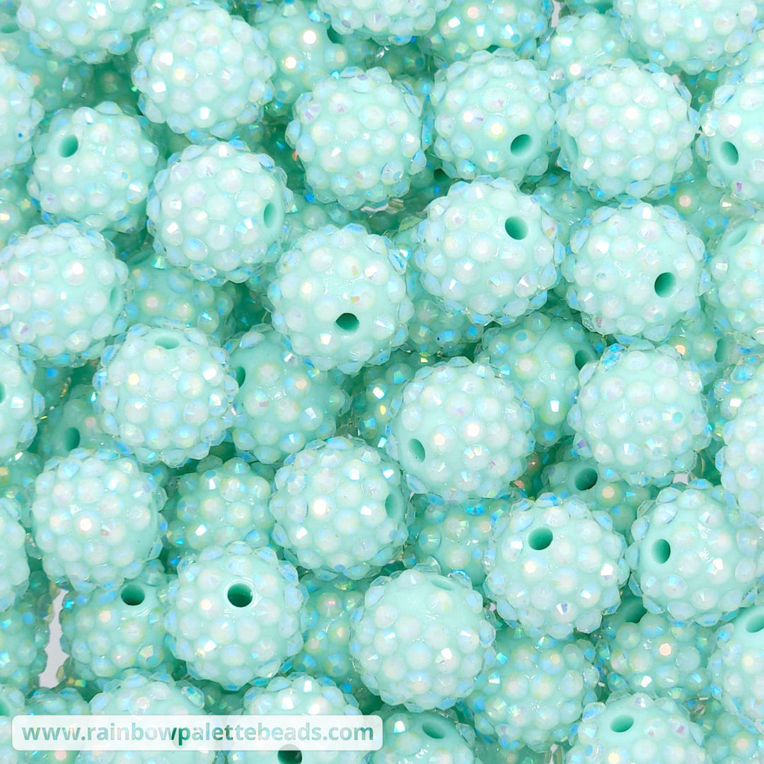16mm AB Mint Acrylic Rhinestone Beads Beads