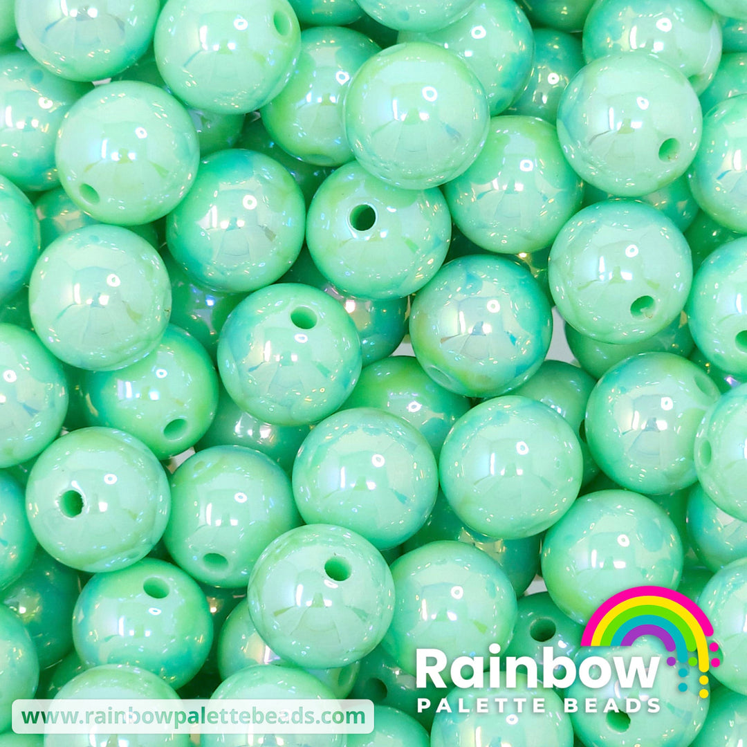 16mm AB Mint Solid Acrylic Beads Beads