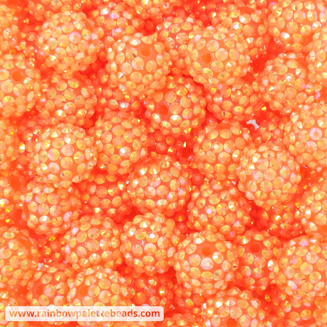 16mm AB Neon Orange Jelly Acrylic Rhinestone Beads Beads