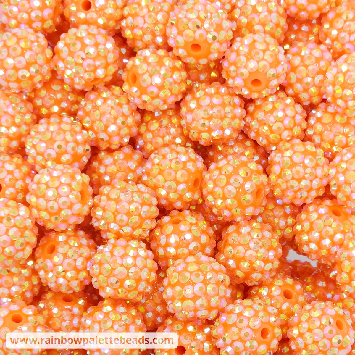 16mm AB Orange Acrylic Rhinestone Beads - Rainbow Palette Beads